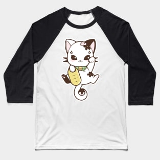 White Maneki-Neko Baseball T-Shirt